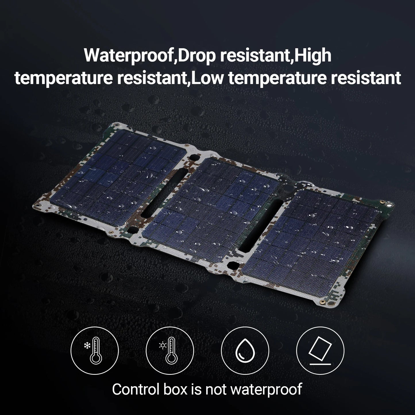 ETFE 5V 21W Solar Panel, Portable Solar Charger 2-Port USB(5V/2,4A MAX) for Charging USB Devices -Iphone Android Gopro